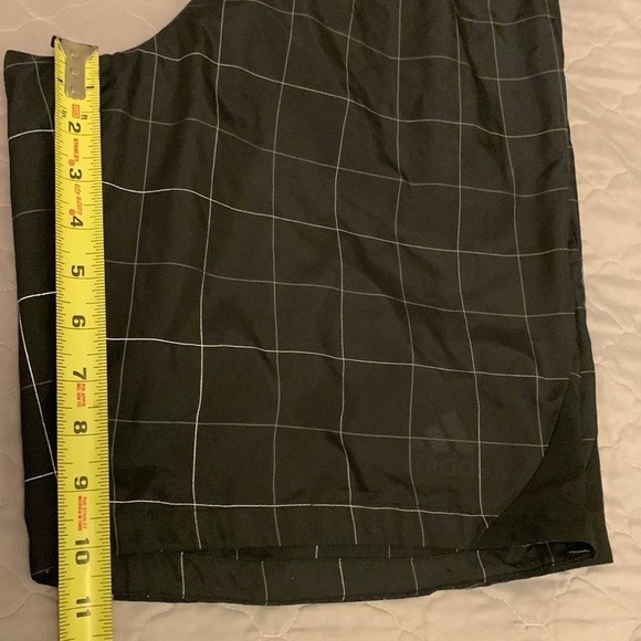 adidas Black & with White Pin Stripes Swim Trunks Size M  #334 - Picture 8 of 8